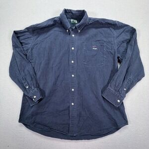 Ivy Crew Shirt Mens XL Good Navy Blue Vintage Button Down Cotton